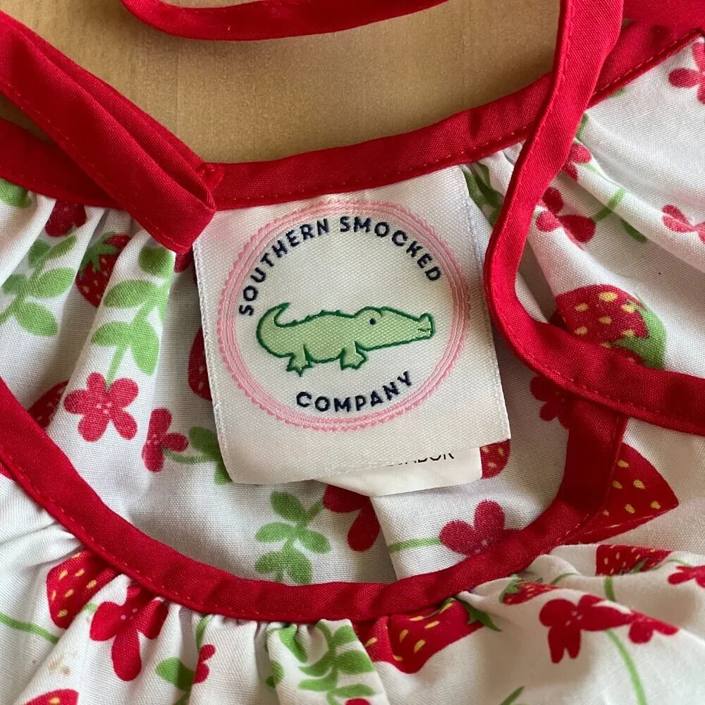 Southern‎ Smocked Company Strawberry Bubble Romper - Size 24M/2T